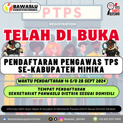 Flyer Pengumuman Perekrutan Pengawas TPS Se-Kabupaten Mimika