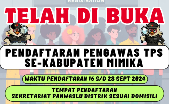 Flyer Pengumuman Perekrutan Pengawas TPS Se-Kabupaten Mimika